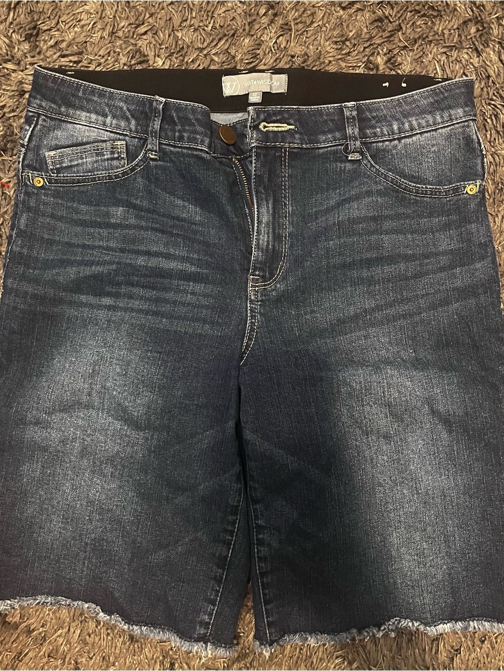 Wit & Wisdom Dark Blue Denim Jean Shorts 10